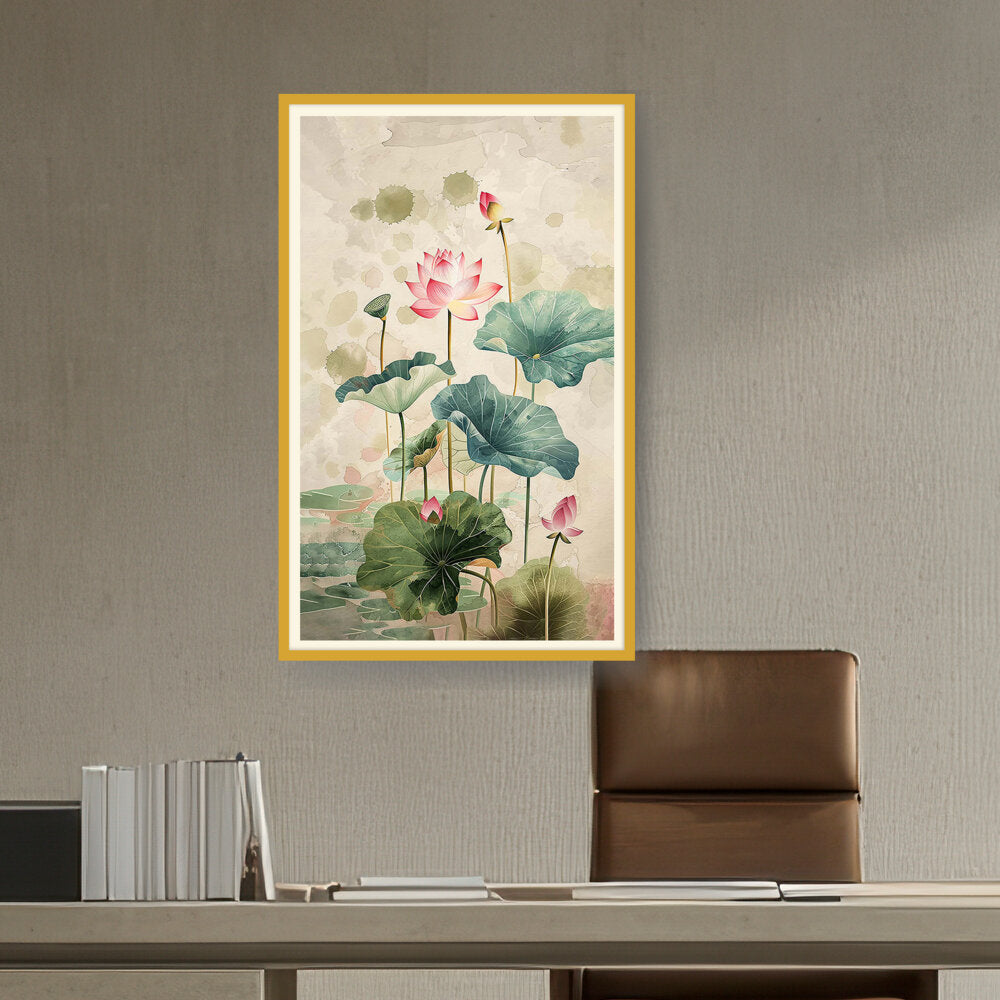 Pink Lotus Flower - WALL MOUNT FRAME