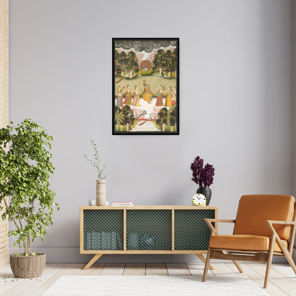 Krishna Playing The Flute - FLOATING FRAME