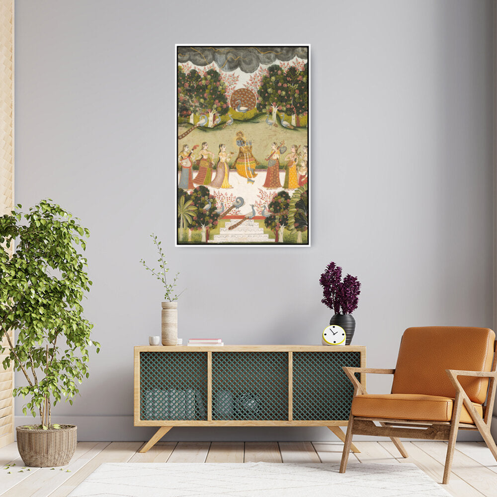 Krishna Playing The Flute - FLOATING FRAME