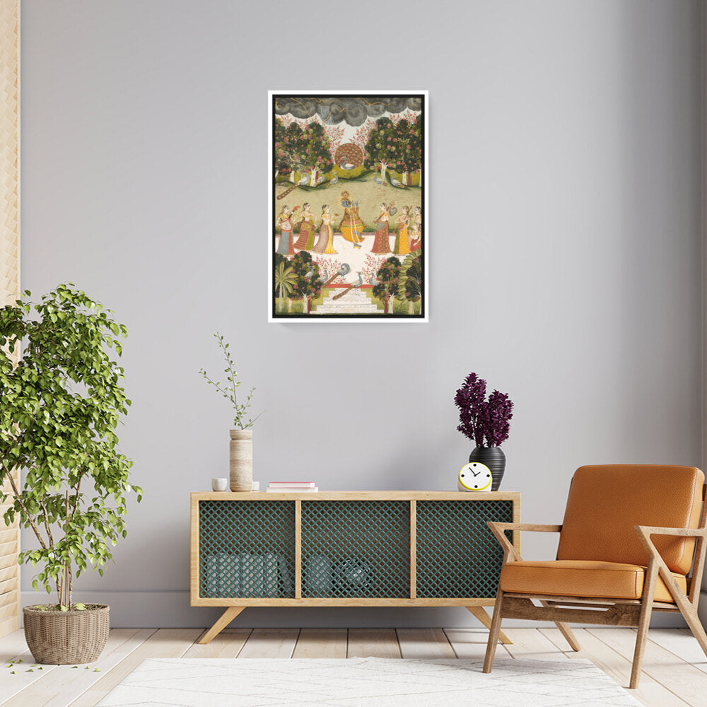Krishna Playing The Flute - FLOATING FRAME