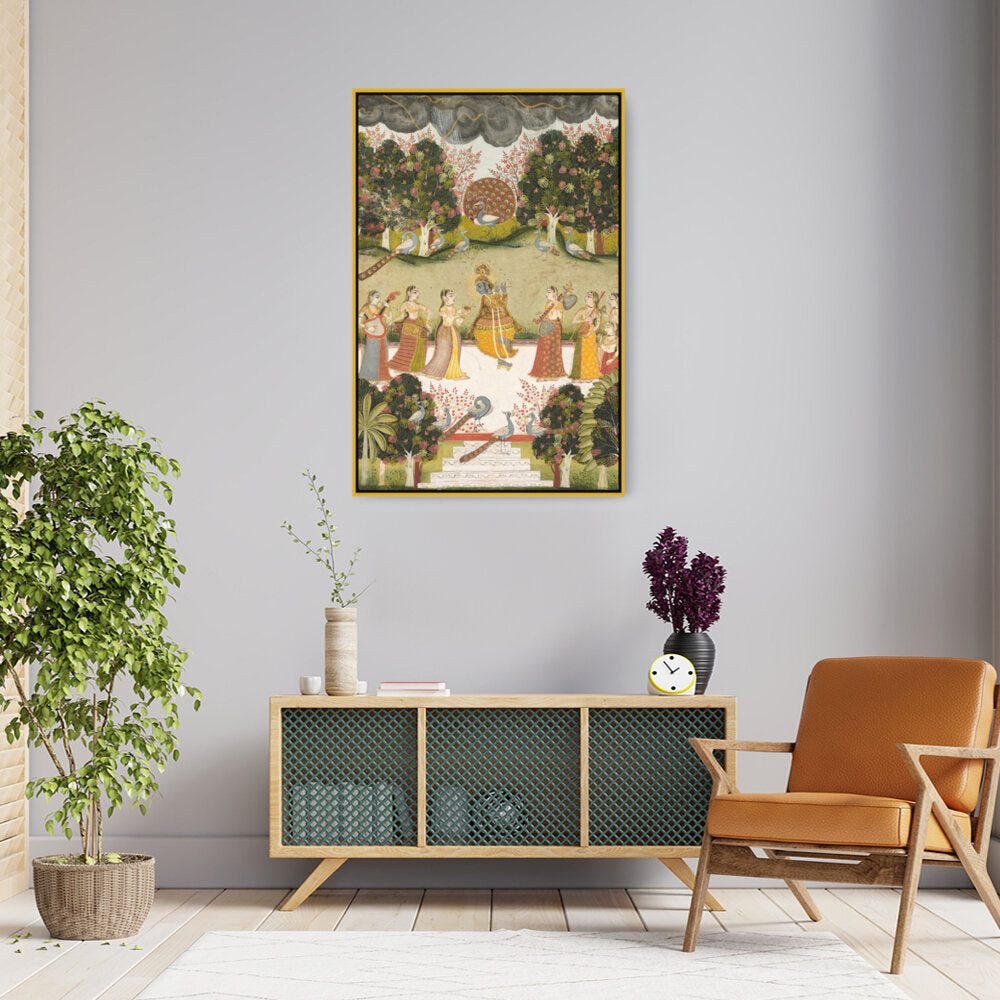 Krishna Playing The Flute - FLOATING FRAME
