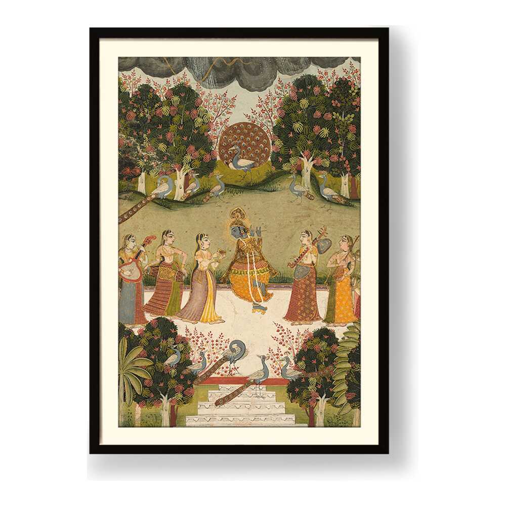 Krishna Playing The Flute - WALL MOUNT FRAME