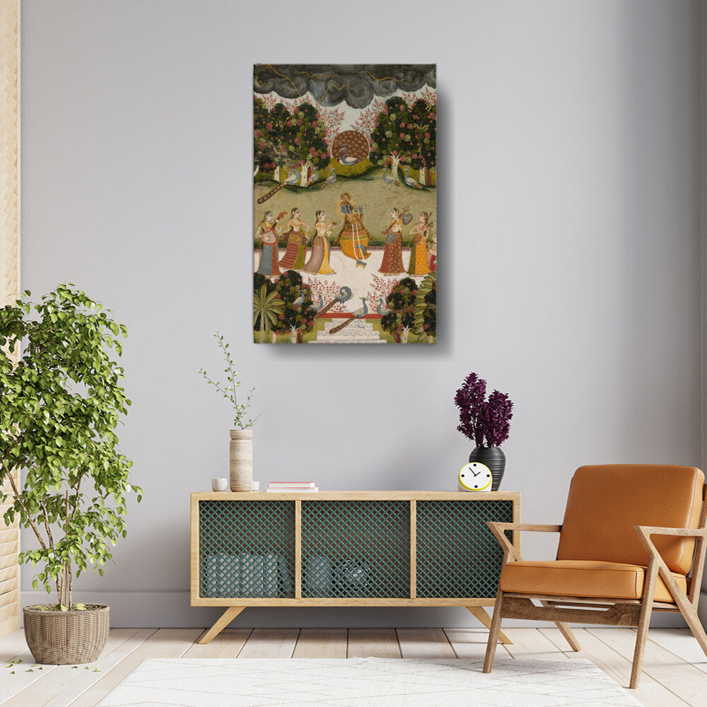 Krishna Playing The Flute - Wall Canvas