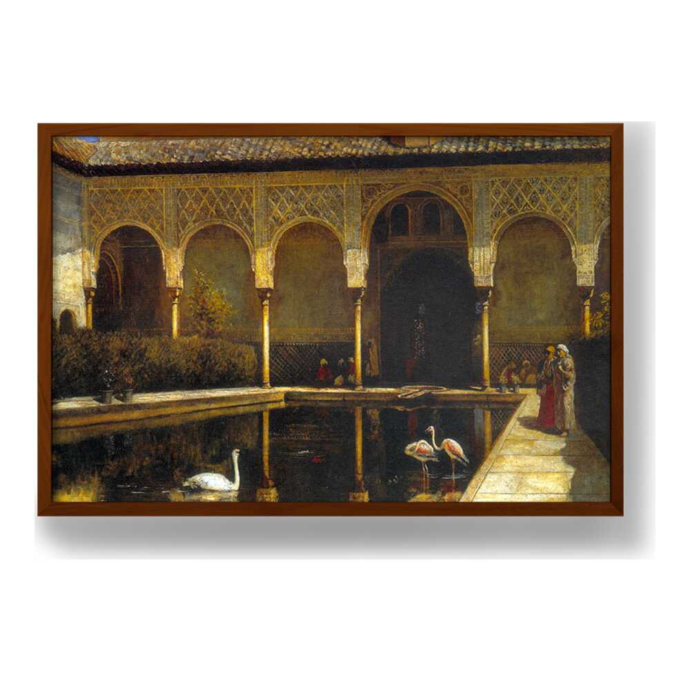 A Court In The Alhambra - Framed Canvas