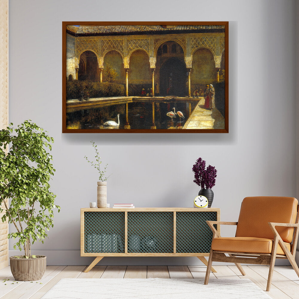 A Court In The Alhambra - Framed Canvas