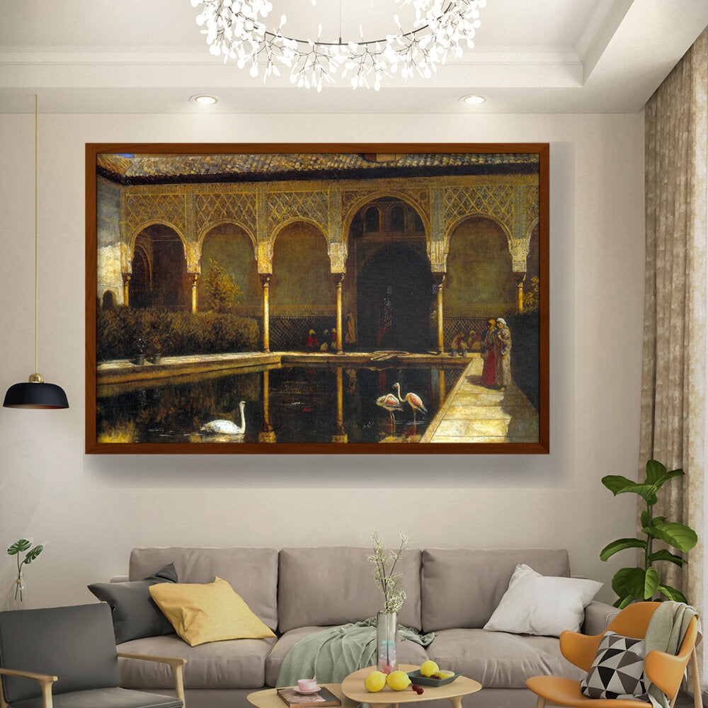 A Court In The Alhambra - Framed Canvas