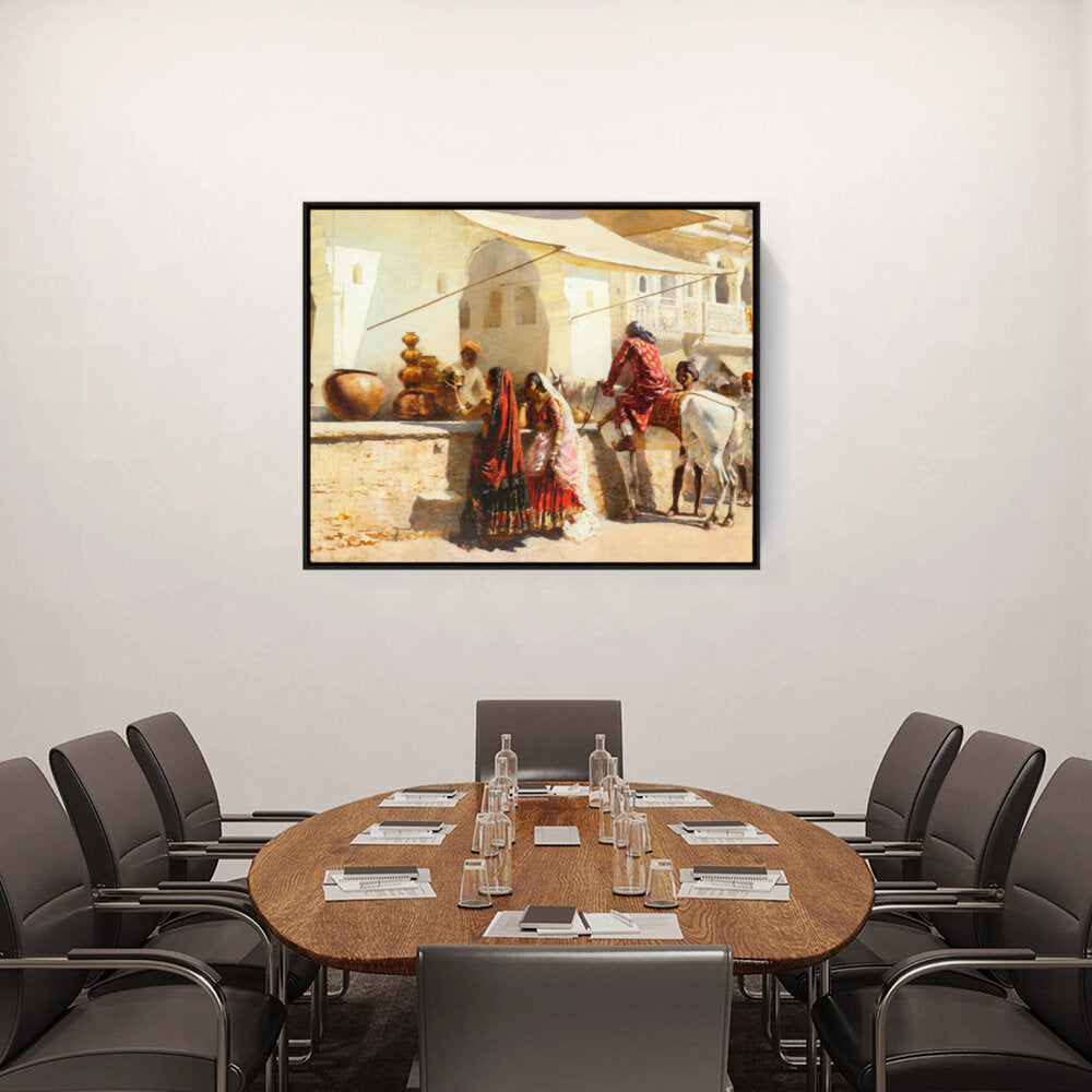 A Street Market Scene - FLOATING FRAME