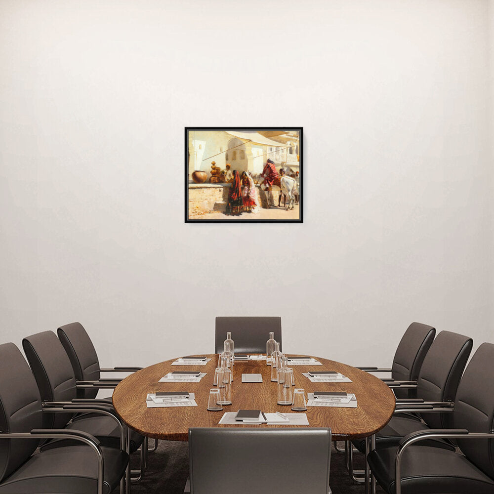 A Street Market Scene - FLOATING FRAME