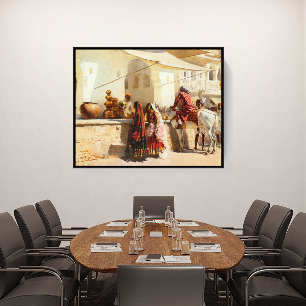 A Street Market Scene - FLOATING FRAME