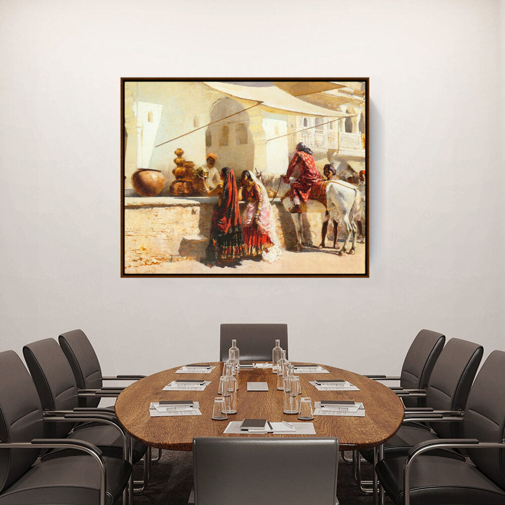 A Street Market Scene - FLOATING FRAME