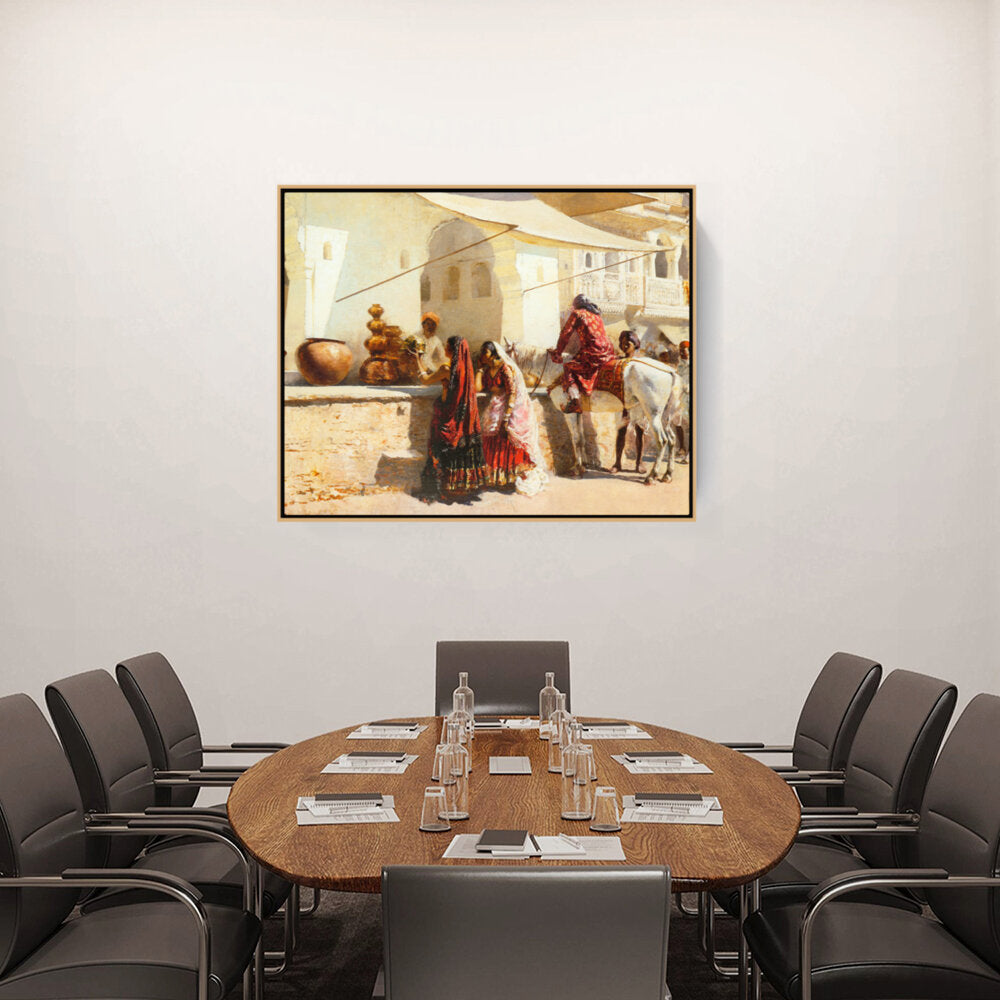 A Street Market Scene - FLOATING FRAME
