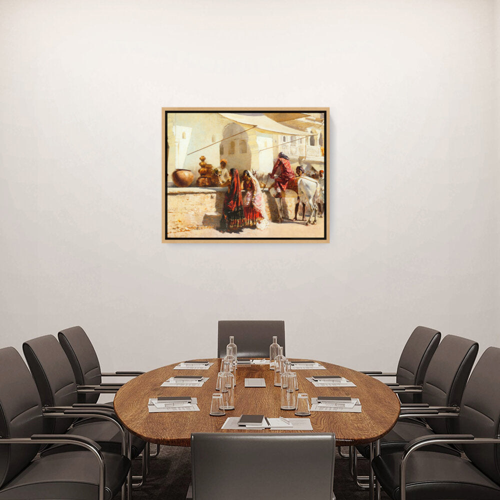 A Street Market Scene - FLOATING FRAME