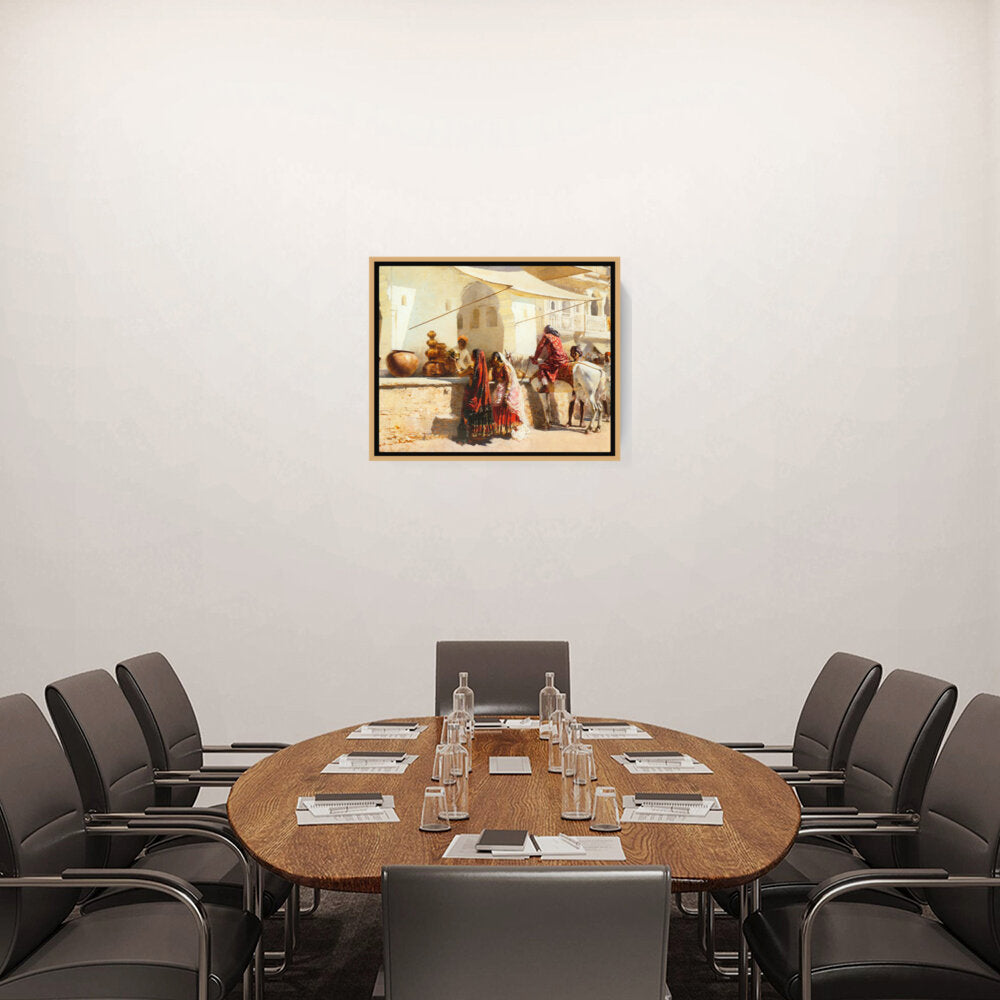 A Street Market Scene - FLOATING FRAME