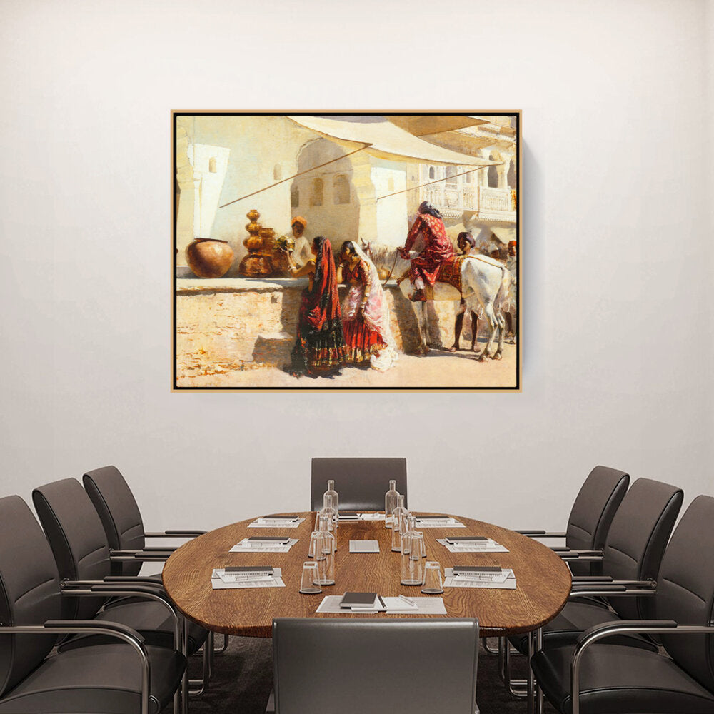 A Street Market Scene - FLOATING FRAME