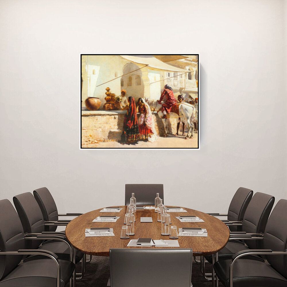 A Street Market Scene - FLOATING FRAME