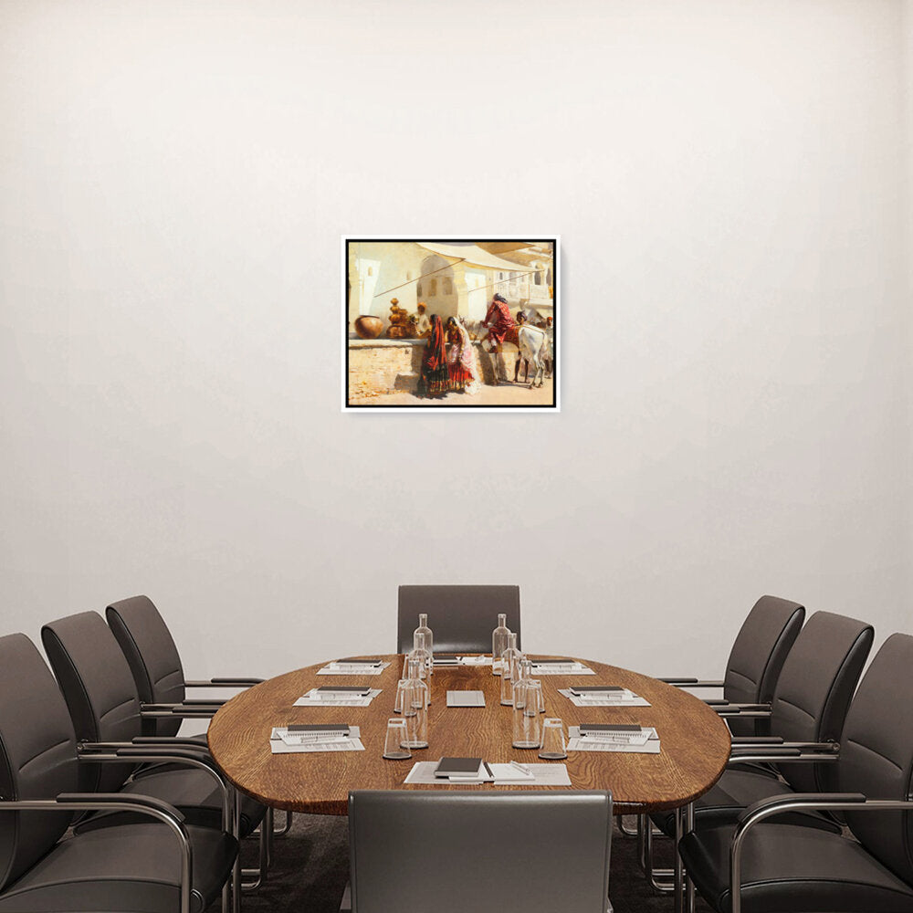 A Street Market Scene - FLOATING FRAME