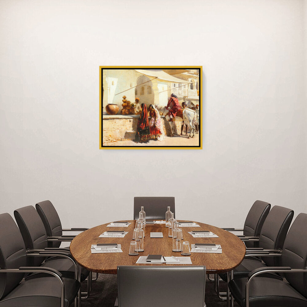 A Street Market Scene - FLOATING FRAME