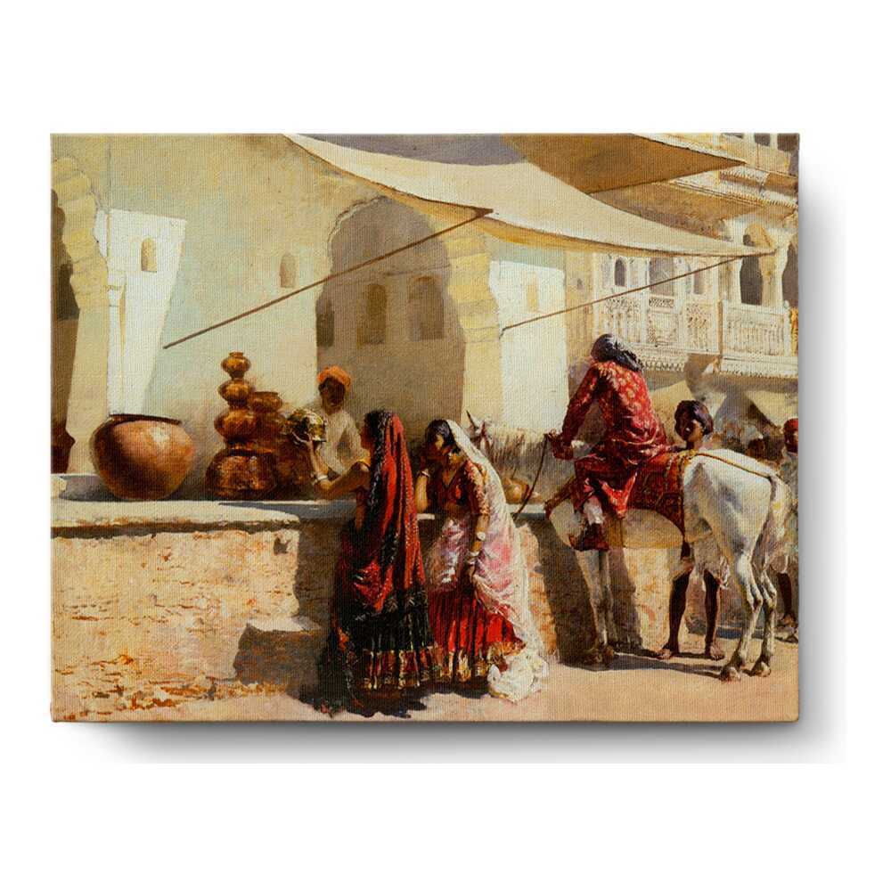 A Street Market Scene - Wall Canvas