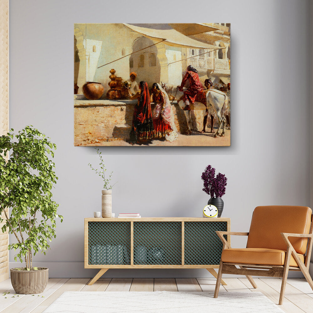 A Street Market Scene - Wall Canvas