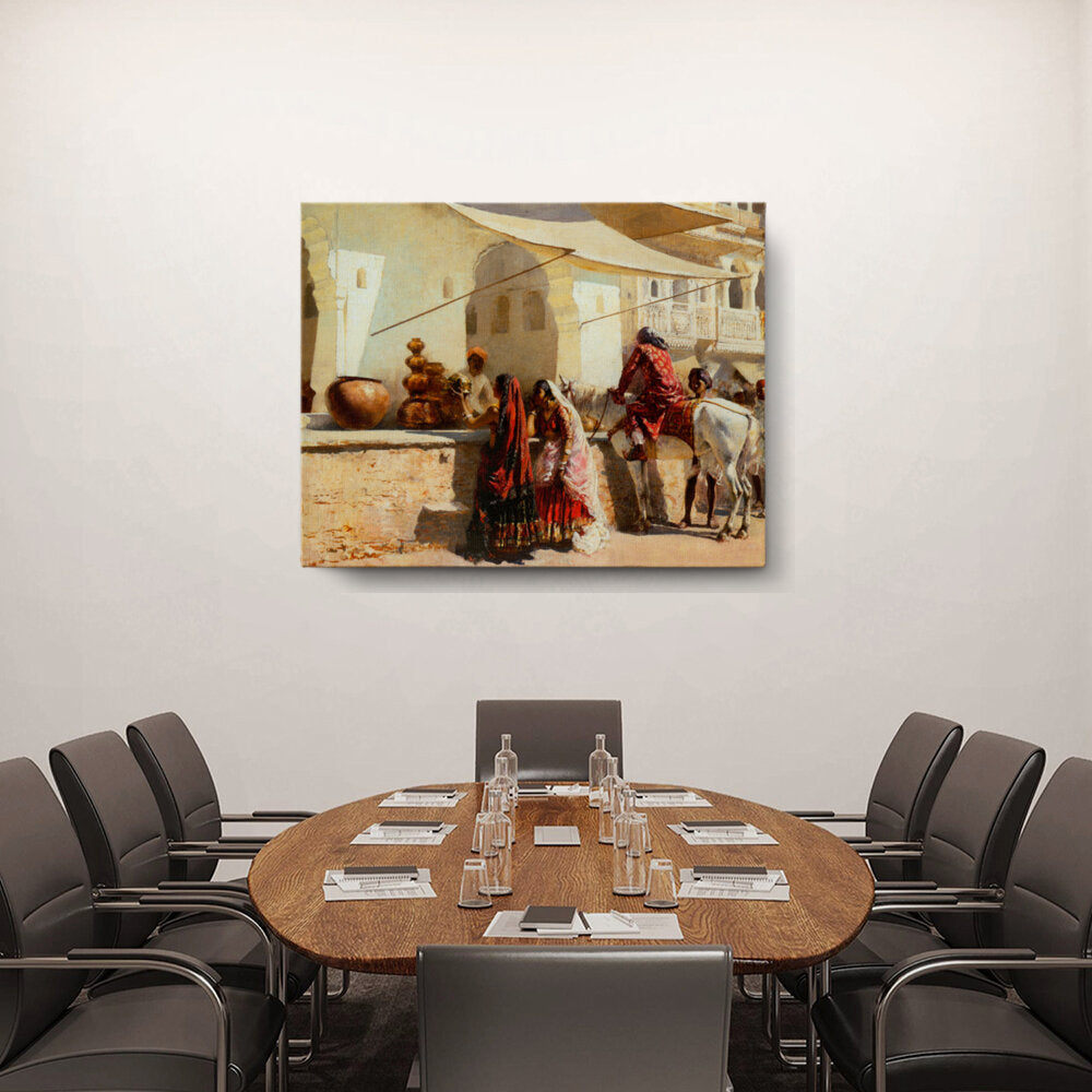 A Street Market Scene - Wall Canvas