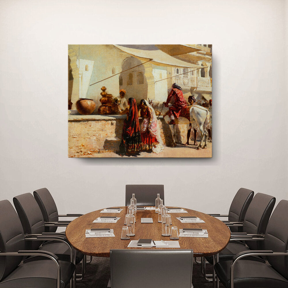 Picasoul - Artist - A Street Market Scene - Wall Canvas