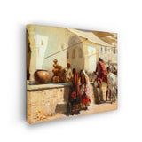 A Street Market Scene - Wall Canvas