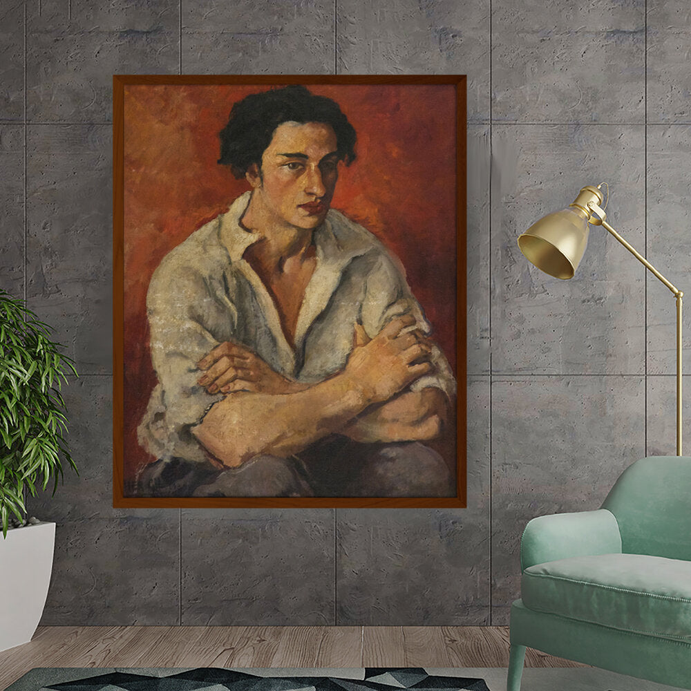 Portrait Of A Young Man - Framed Canvas
