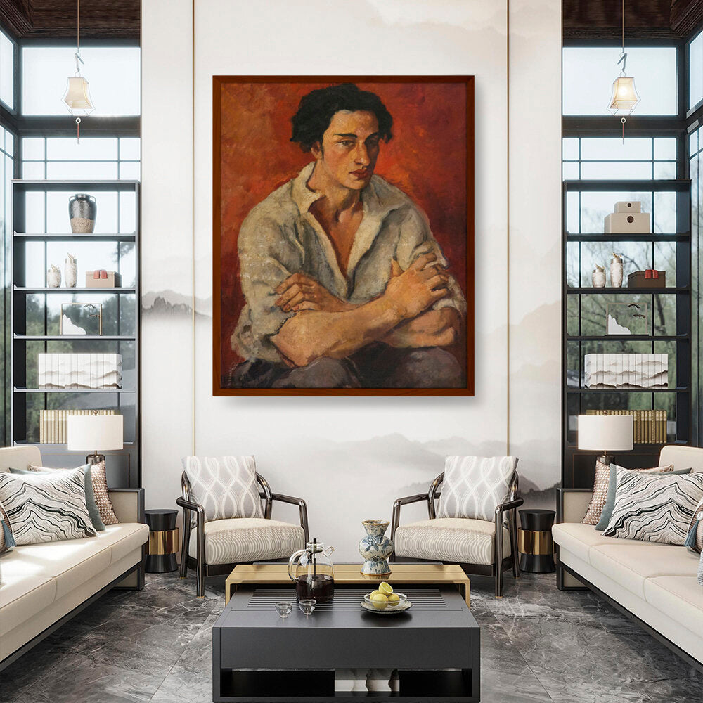 Portrait Of A Young Man - Framed Canvas