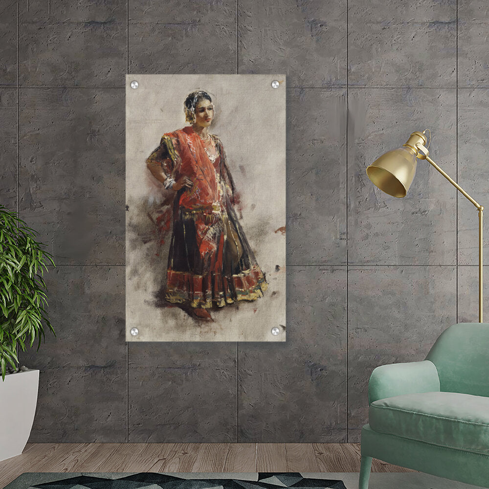 Indian Dancing Girl - Acrylic Wall Photo