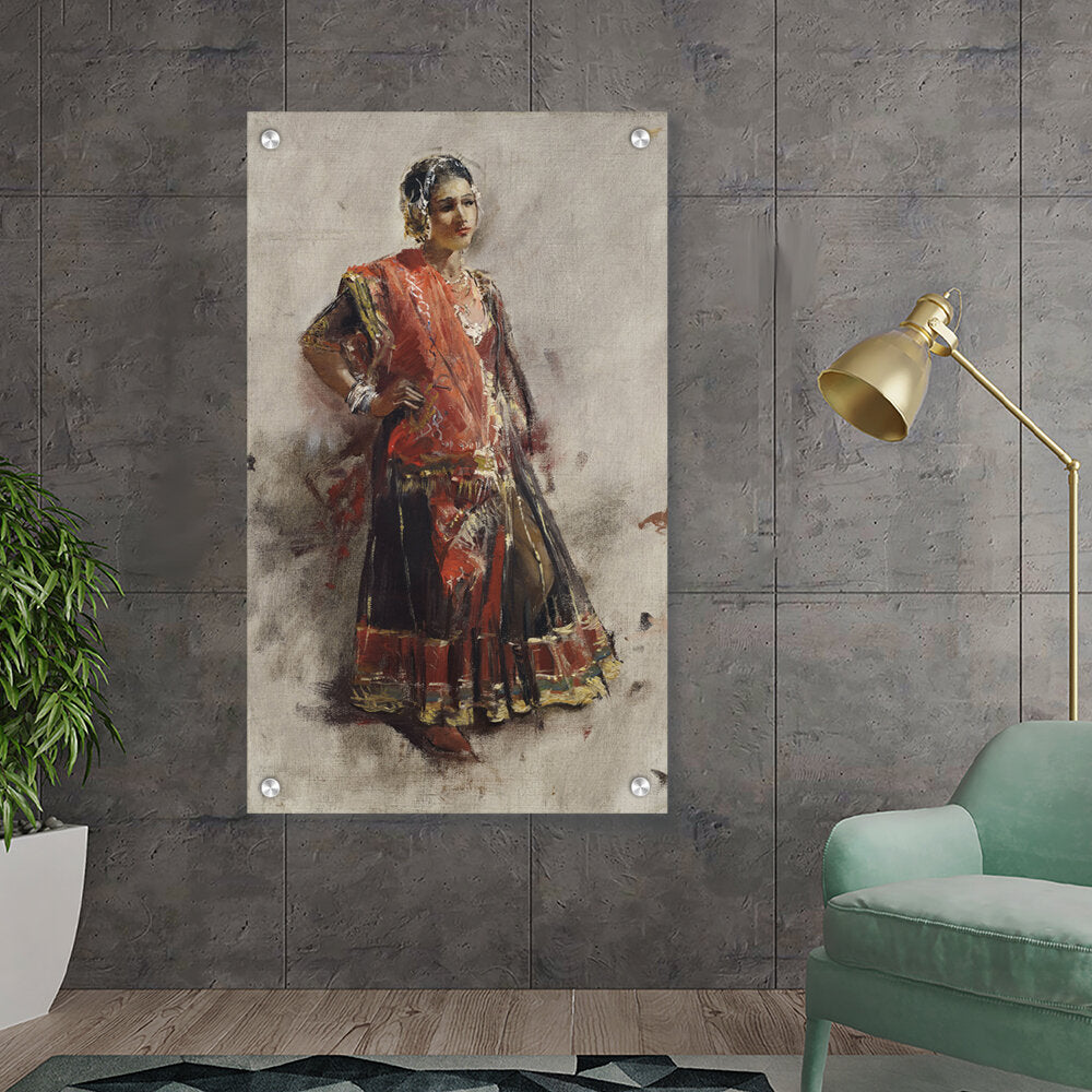 Picasoul - Artist - Indian Dancing Girl - Acrylic Wall Photo