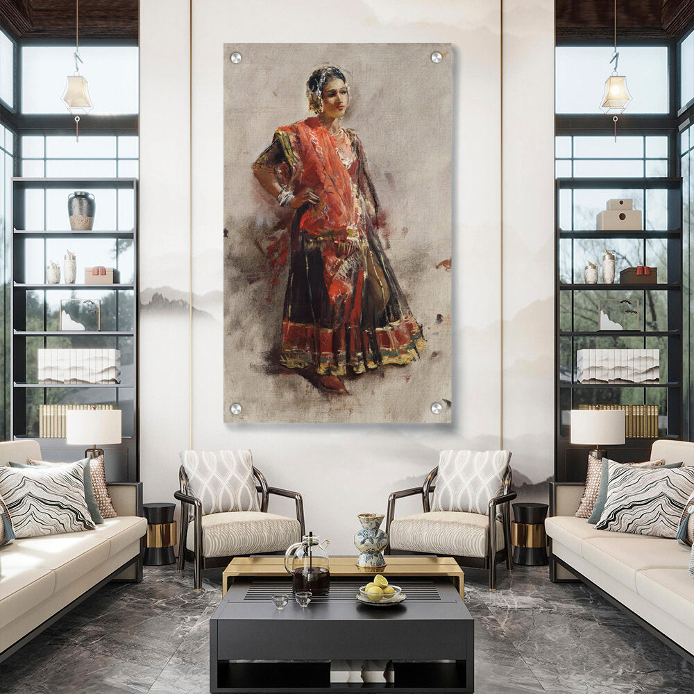 Indian Dancing Girl - Acrylic Wall Photo