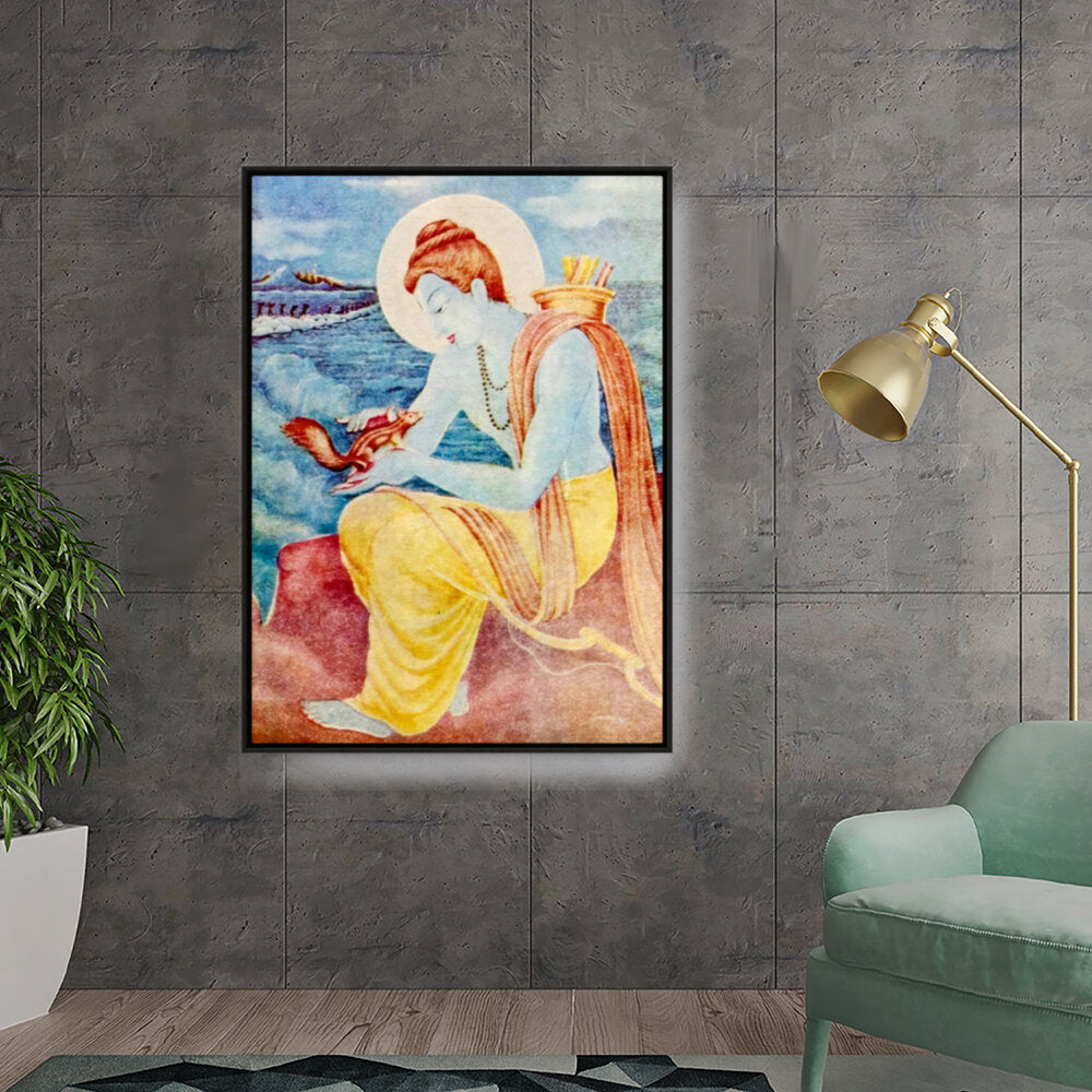 Sree Ram With Little Squirrel - FLOATING FRAME
