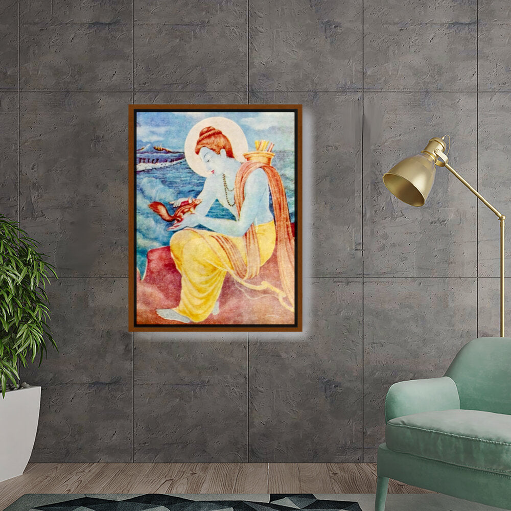 Sree Ram With Little Squirrel - FLOATING FRAME