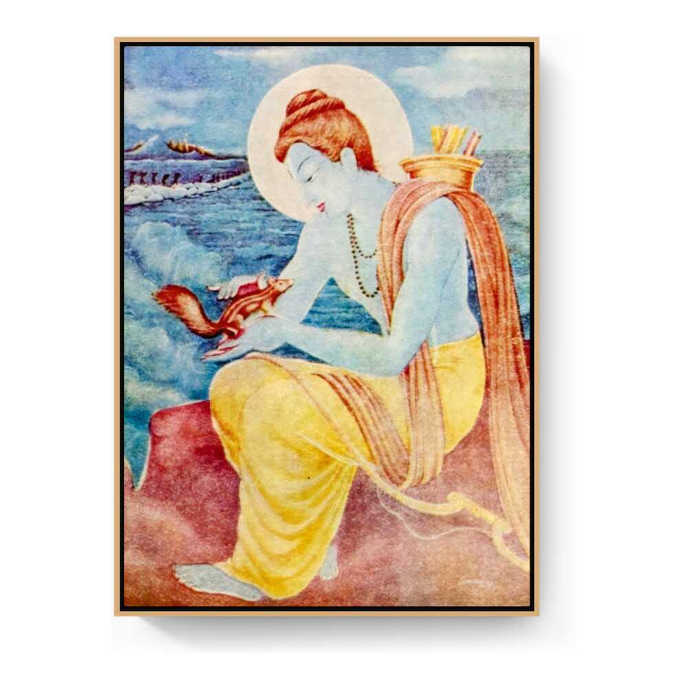 Sree Ram With Little Squirrel - FLOATING FRAME