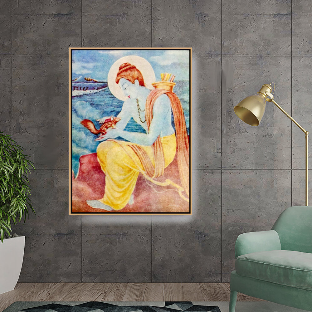 Sree Ram With Little Squirrel - FLOATING FRAME
