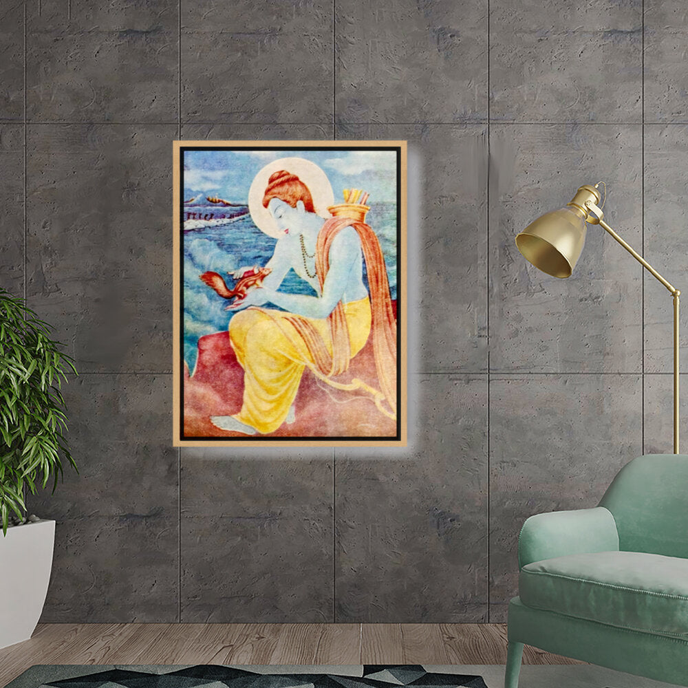 Sree Ram With Little Squirrel - FLOATING FRAME