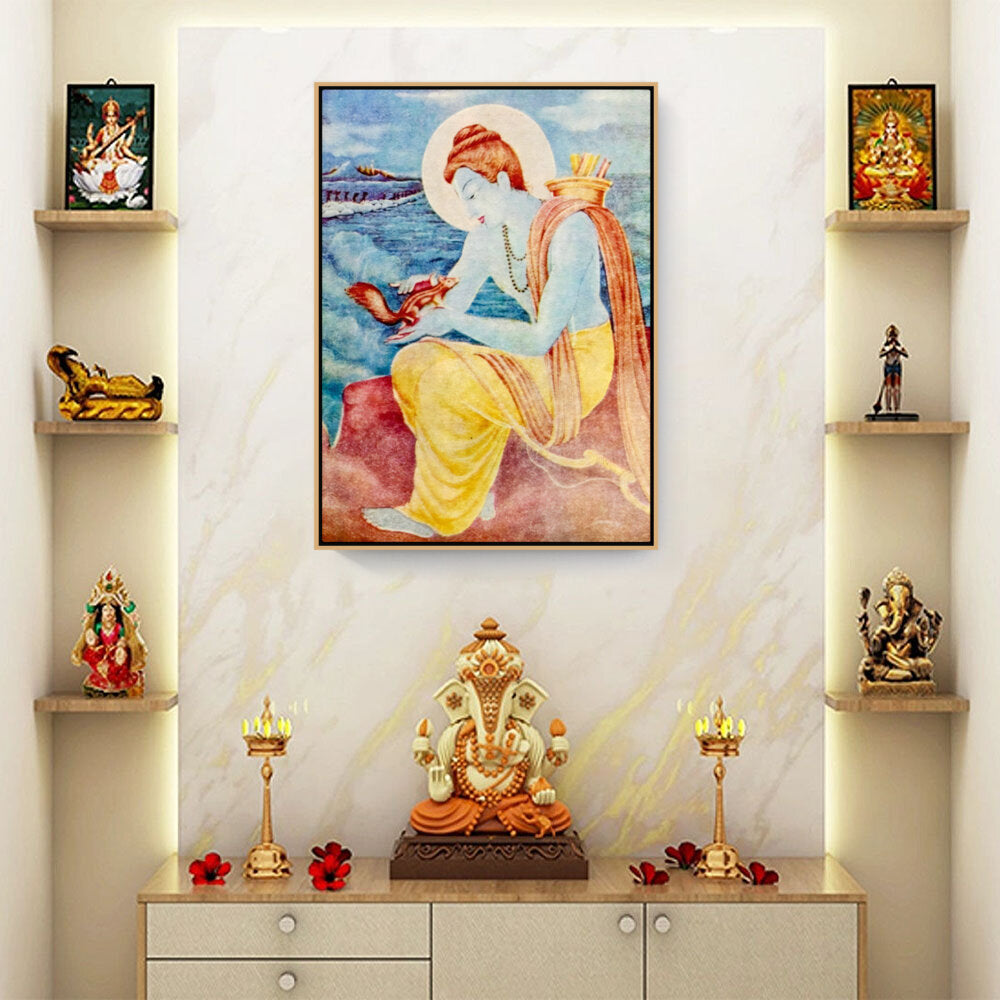 Sree Ram With Little Squirrel - FLOATING FRAME