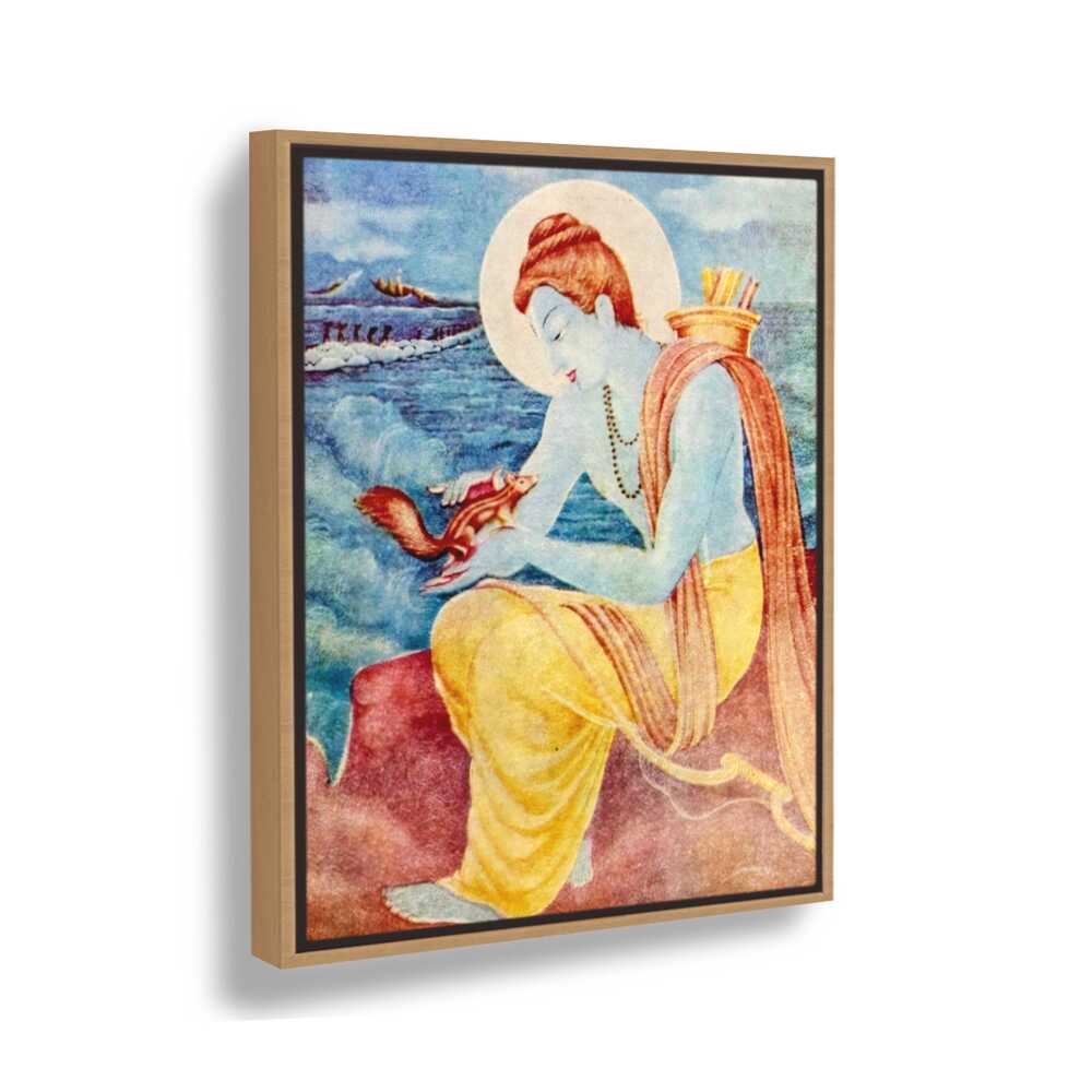 Sree Ram With Little Squirrel - FLOATING FRAME
