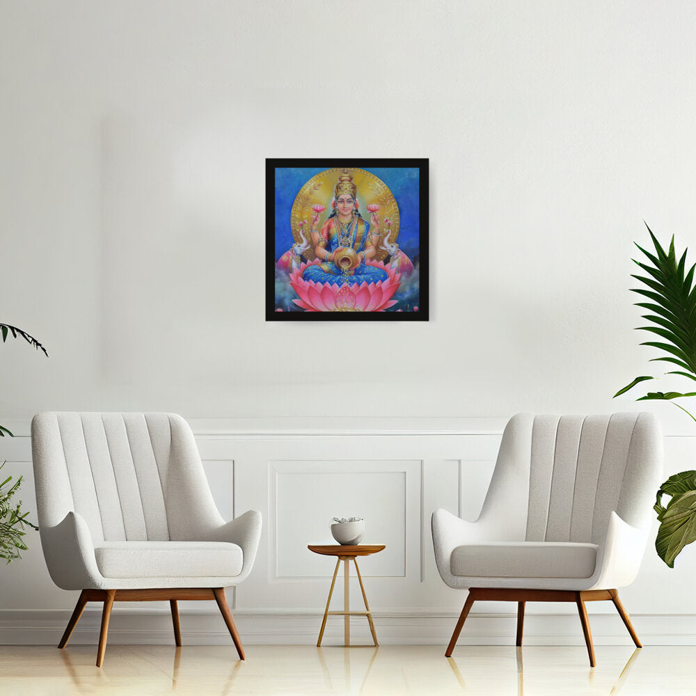 Lakshmi With A Kalasha - Framed Canvas