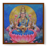 Lakshmi With A Kalasha - Framed Canvas