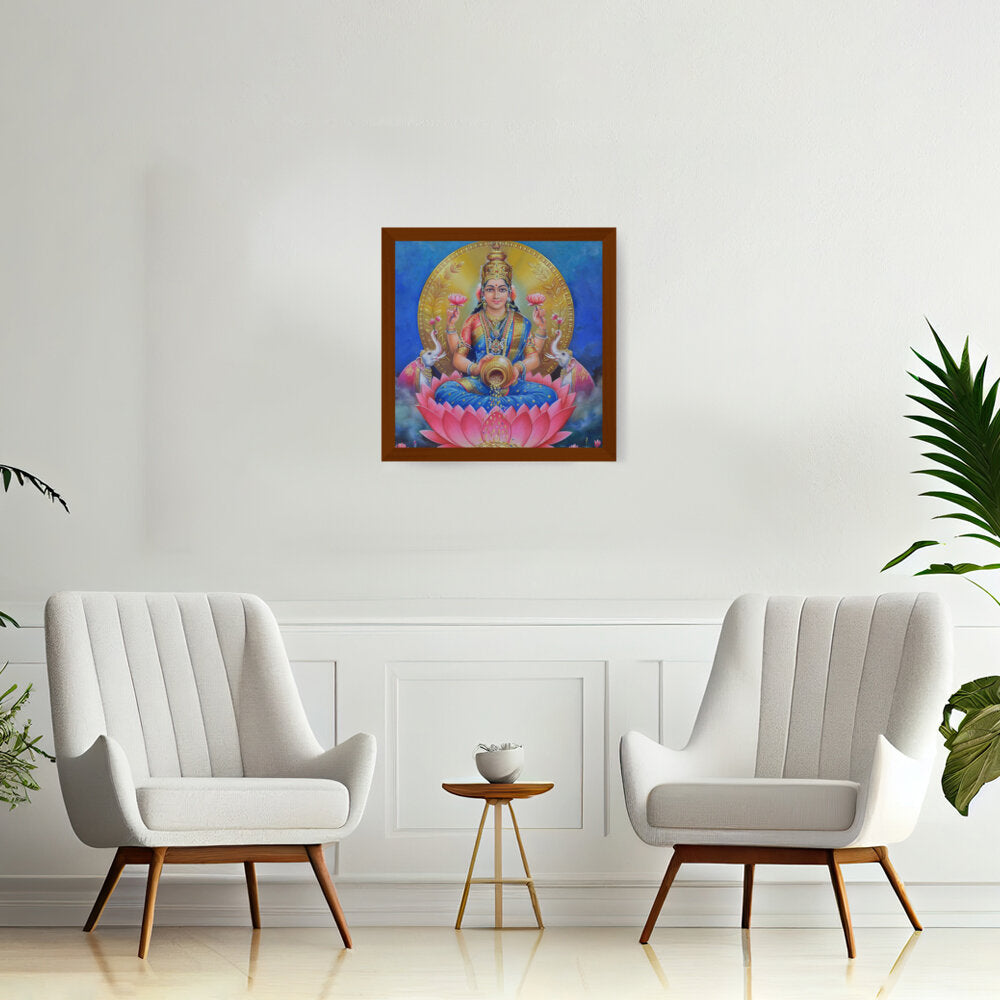 Lakshmi With A Kalasha - Framed Canvas