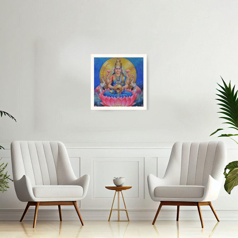 Lakshmi With A Kalasha - Framed Canvas