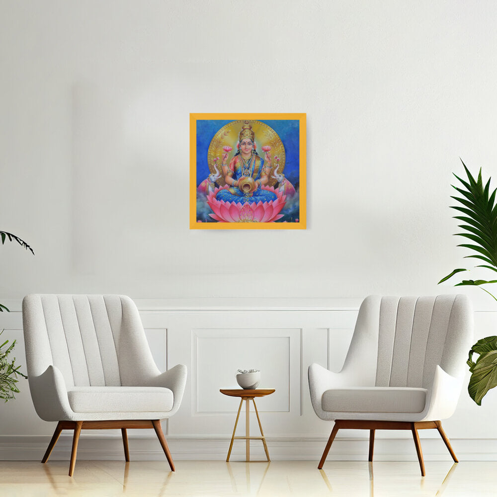 Lakshmi With A Kalasha - Framed Canvas