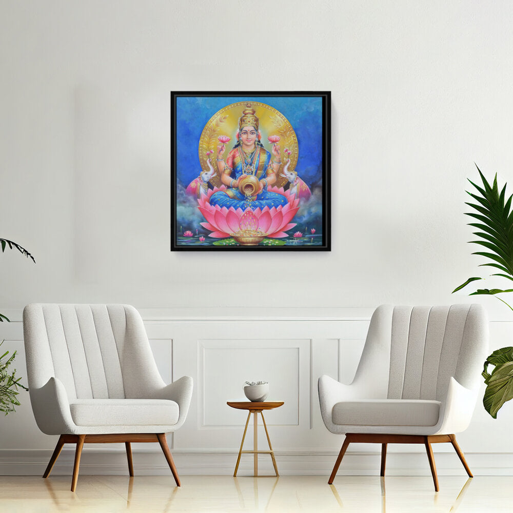 Lakshmi With A Kalasha - FLOATING FRAME