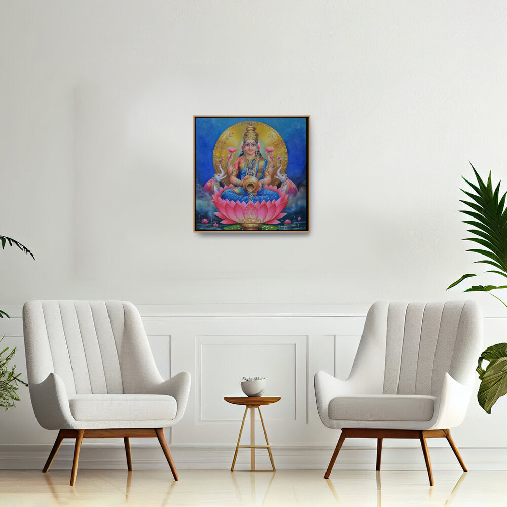 Lakshmi With A Kalasha - FLOATING FRAME