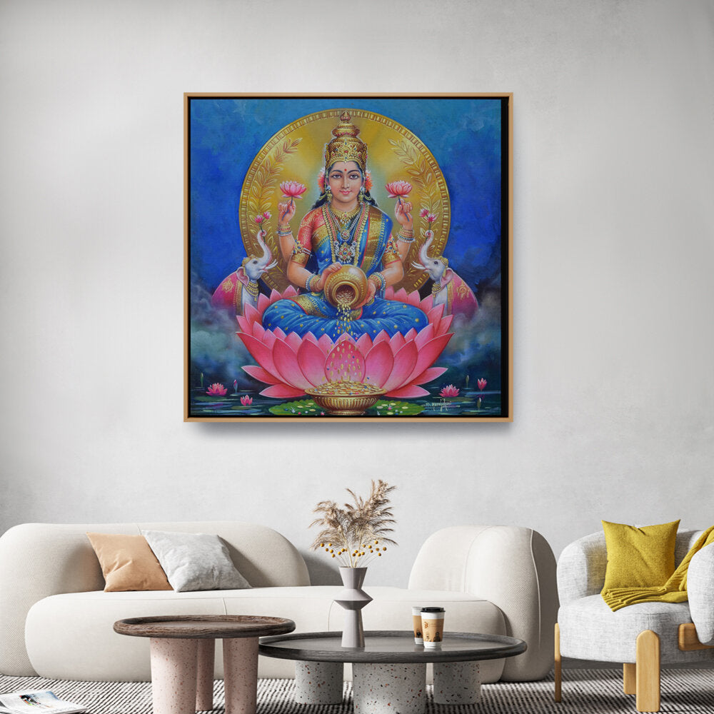 Lakshmi With A Kalasha - FLOATING FRAME