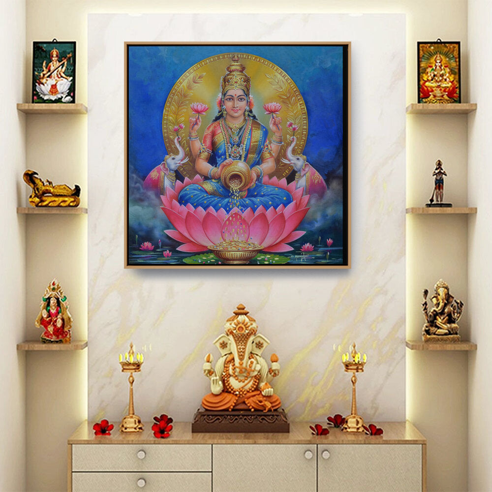 Lakshmi With A Kalasha - FLOATING FRAME