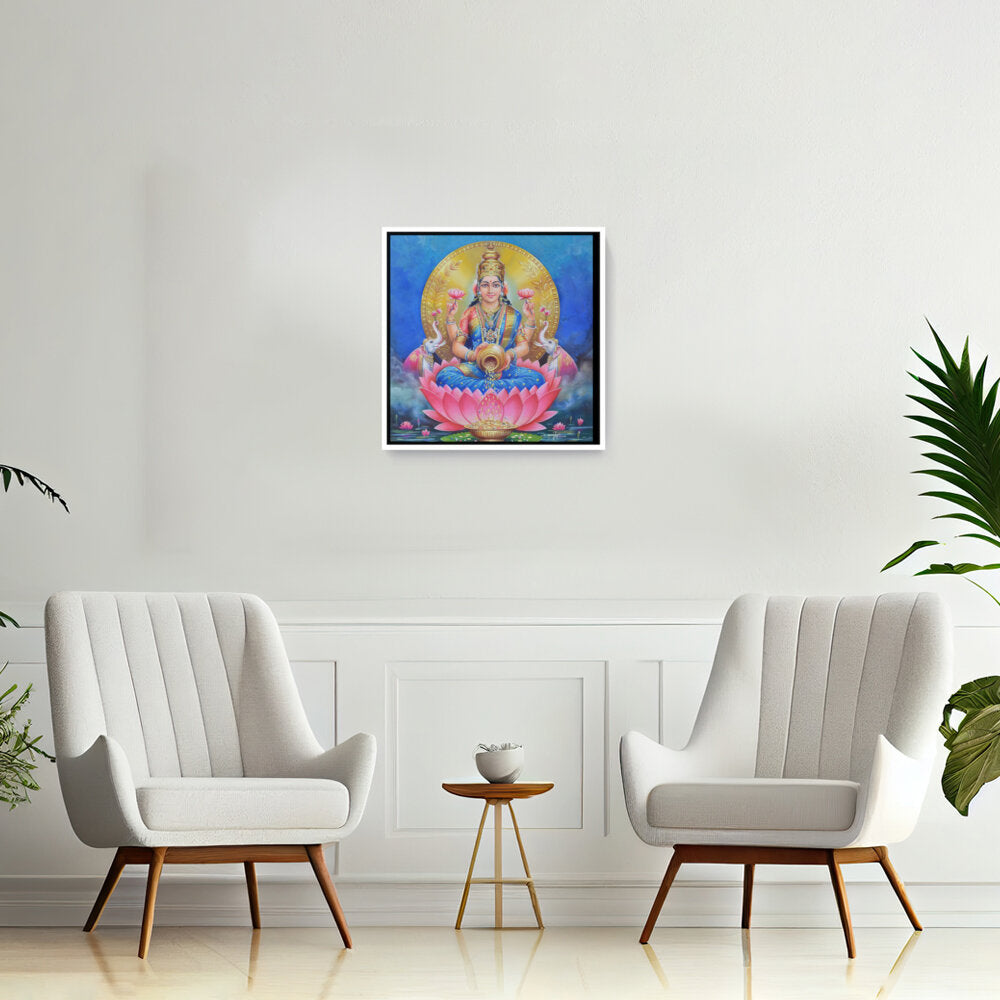 Lakshmi With A Kalasha - FLOATING FRAME