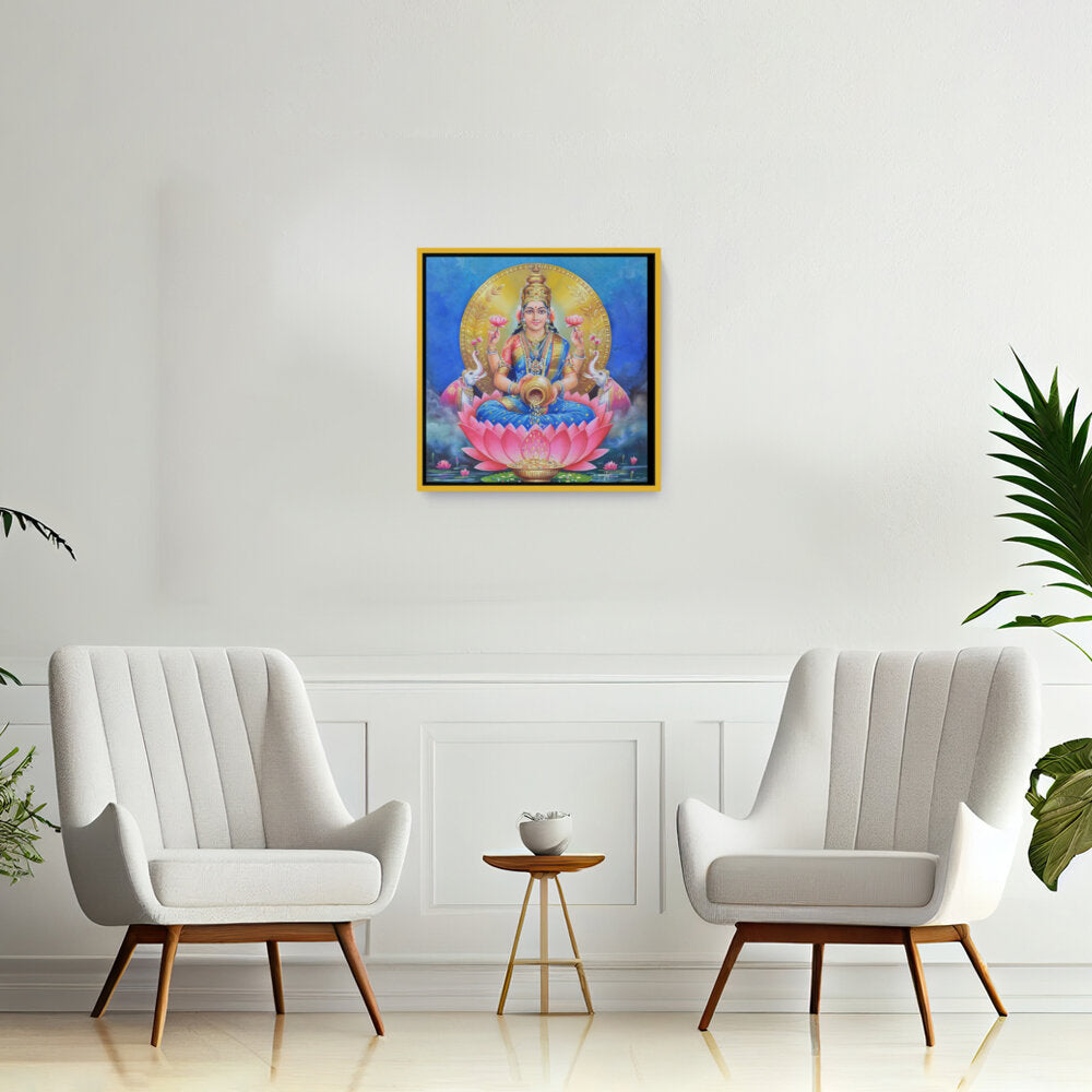 Lakshmi With A Kalasha - FLOATING FRAME