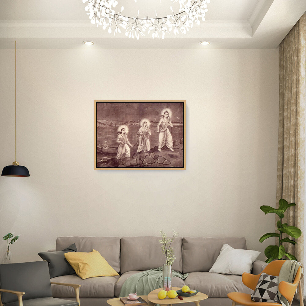 Rama With Sita And Laxman - FLOATING FRAME